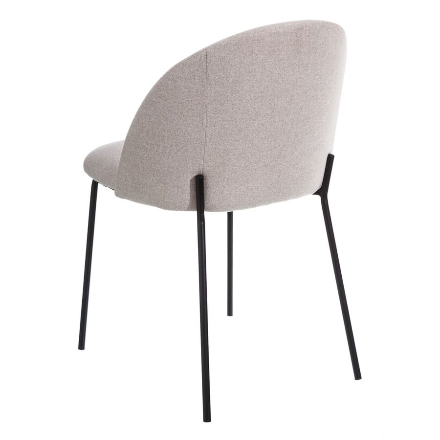 Set de 2 sillas de comedor de metal con tela beige Caleb 50x54x78cm
