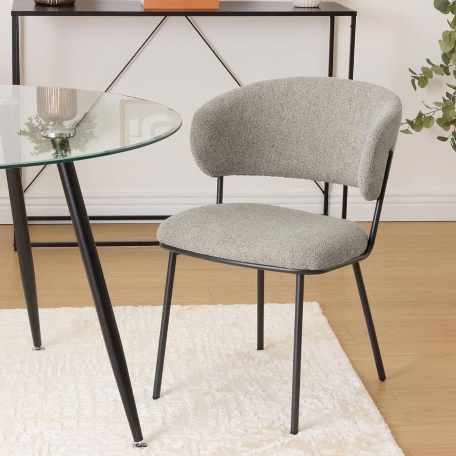 Sill&oacute;n de comedor topo de chenilla Borel 