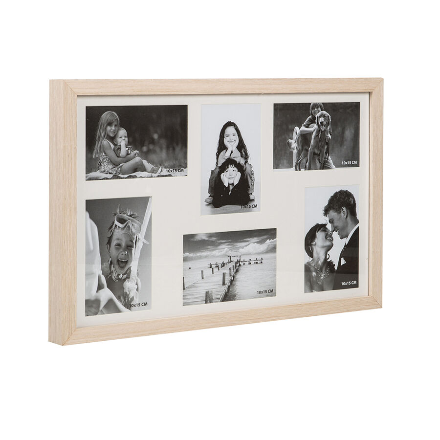 Marco para 6 fotos de madera 10x15