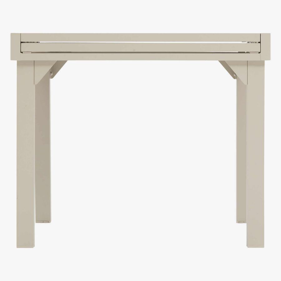Mesa de comedor de jard&iacute;n extensible de aluminio y cristal impreso crema Piazor 90x90x76cm