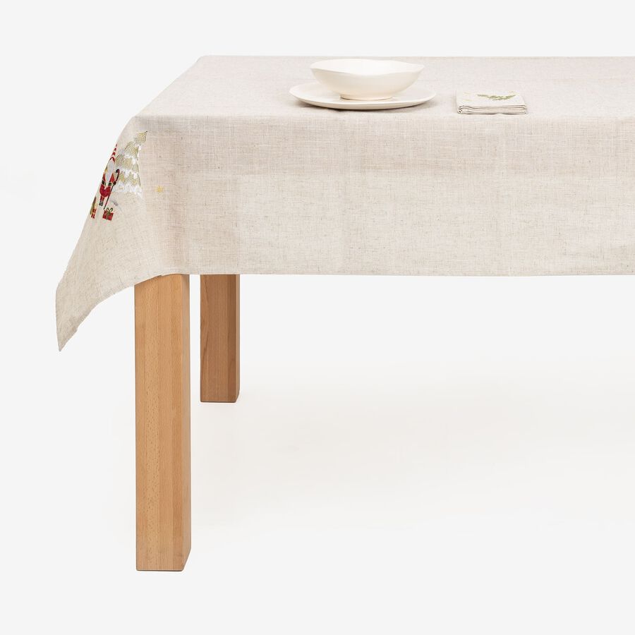 Mantel bordado Gnomo con regalos 150x300cm