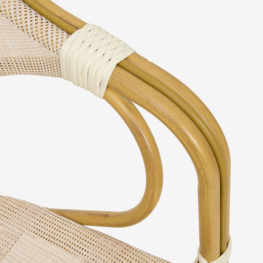 Silla de jardín bistro de textilene beige French 56x60x82cm