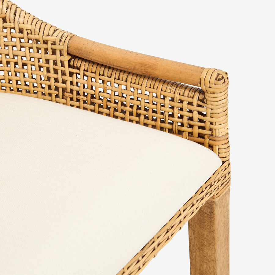 Silla de comedor de madera de mango y ratán Samos 53x56x88cm