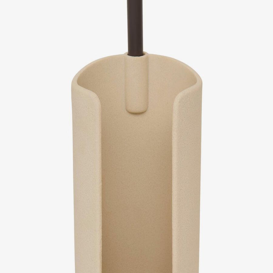 Portarrollos con reserva Olen de resina beige 13x33,5cm