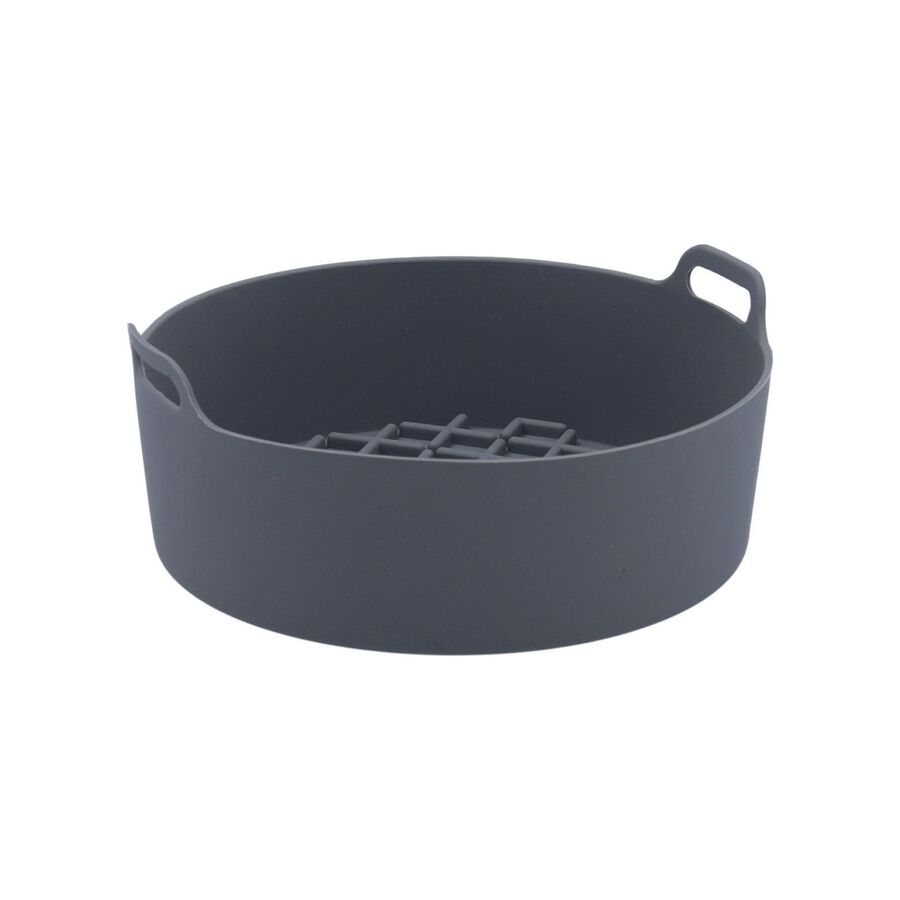 Cesta freidora de silicona gris Ø18x8cm