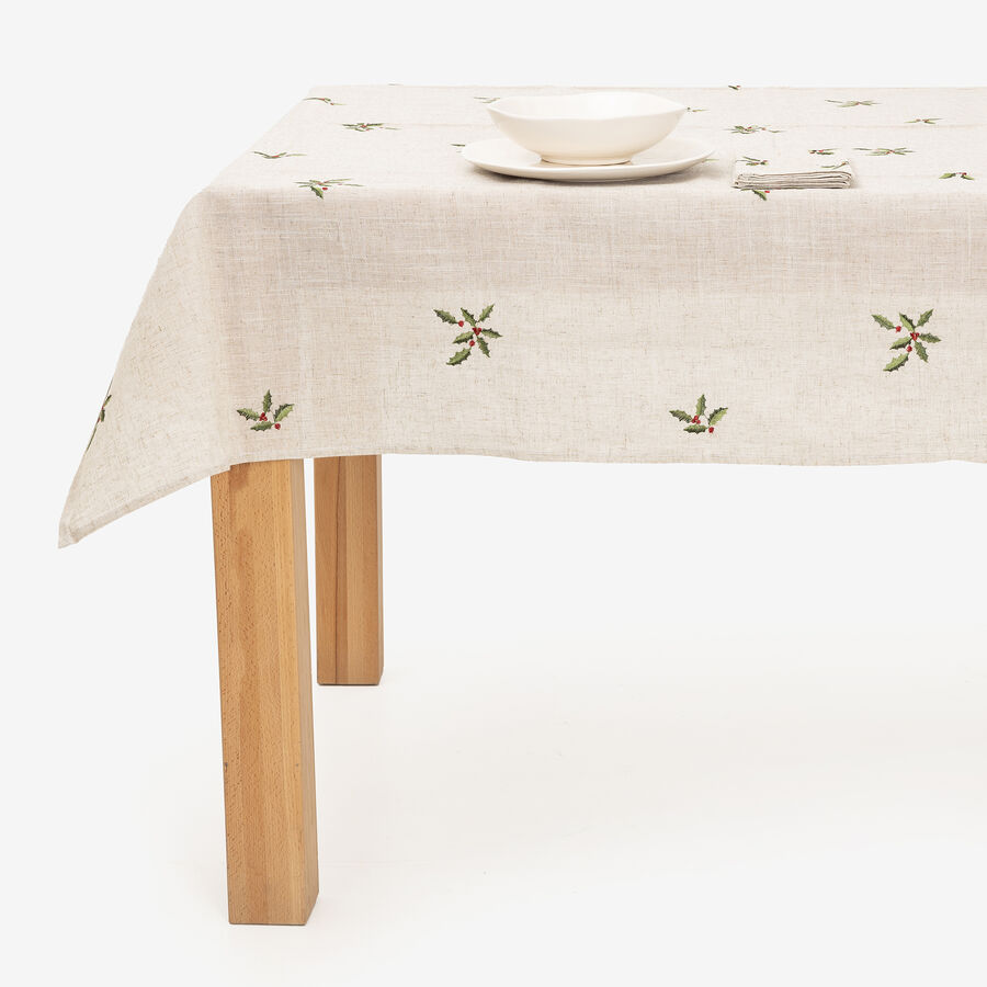 Mantel de lino beige Acebo 150x250cm