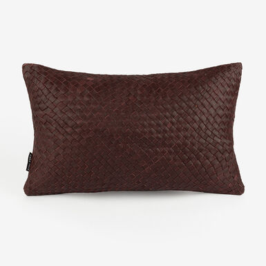 Funda de coj&iacute;n de piel velvet granate Nappa 30x45cm