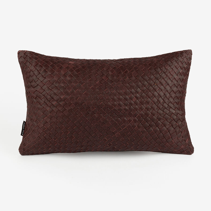 Funda de coj&iacute;n de piel velvet granate Nappa 30x45cm