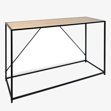 Consola con estante negra de metal y MDF Loft 120x40x85cm