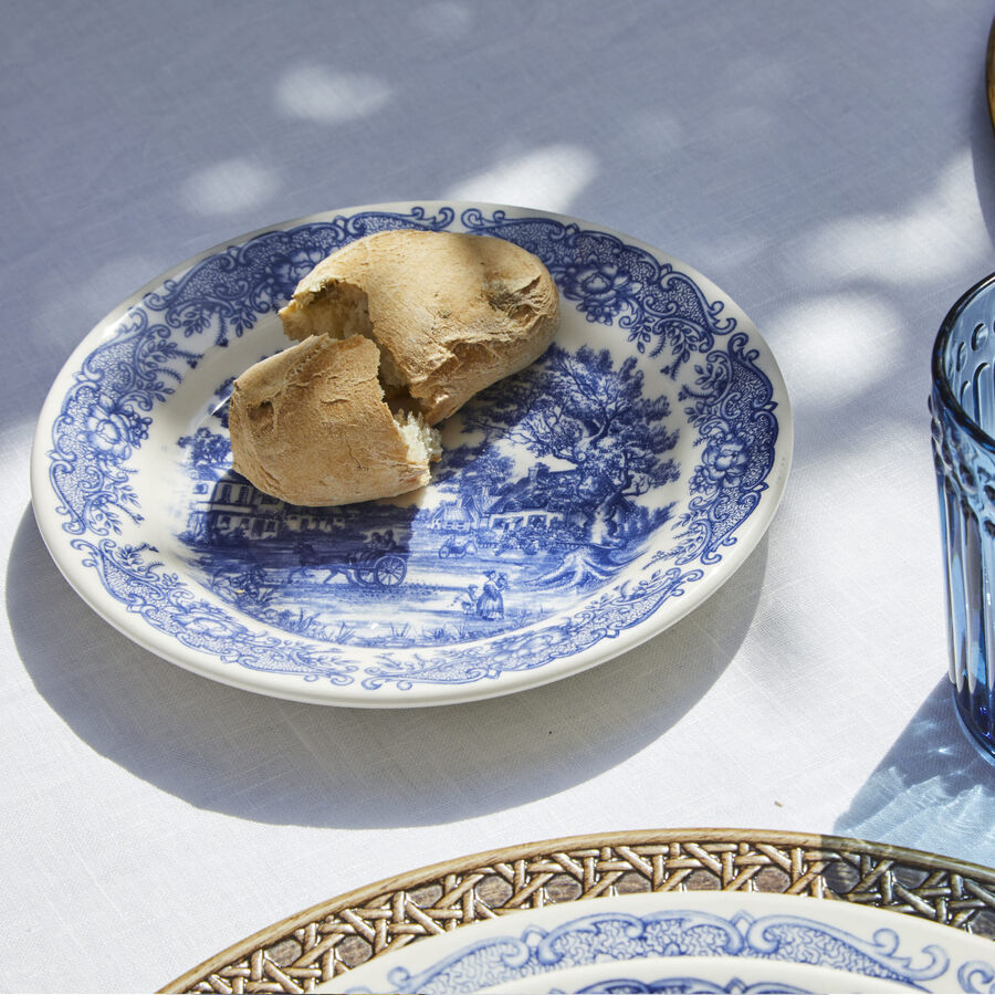 Vajilla de porcelana 18 piezas de gres azul England