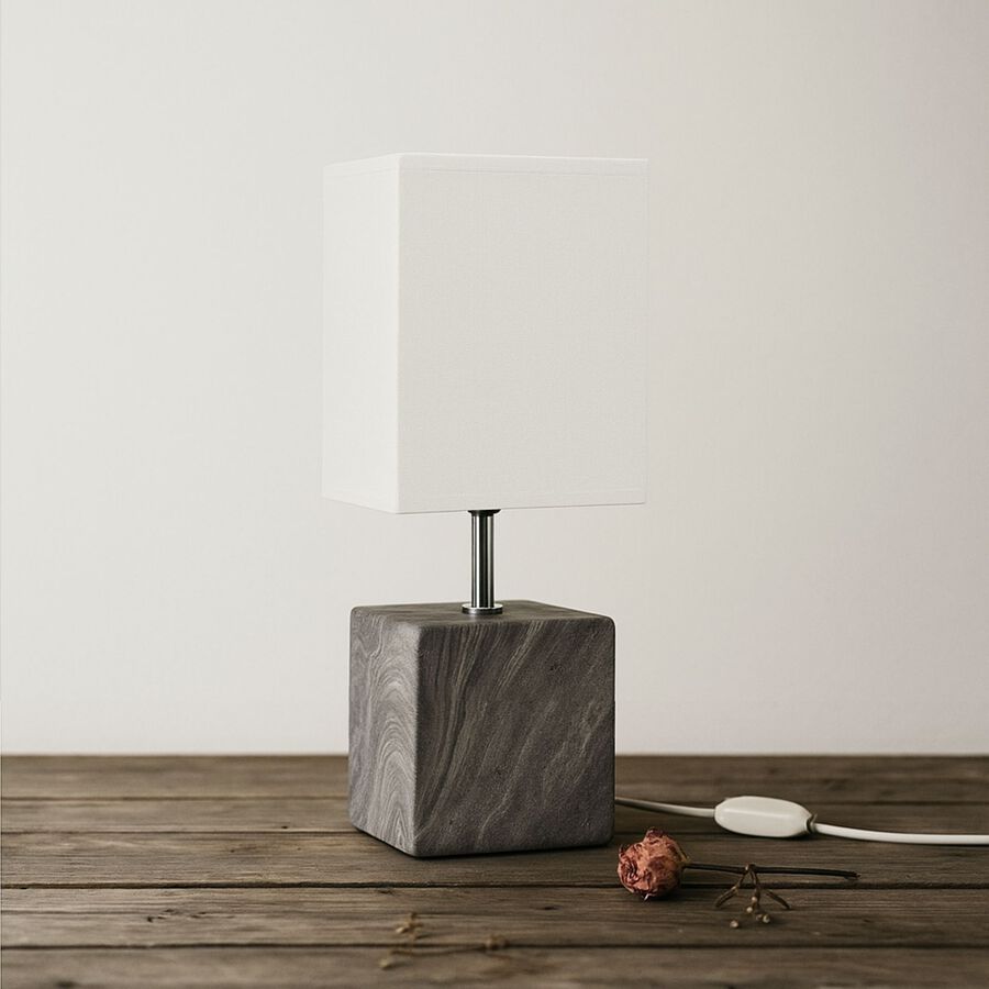 Lámpara de mesa de cerámica gris Aina 13x11x30cm