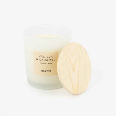 Vela aromática Vanilla & Caramel en vaso de cristal 180gr Ø8x9cm Casa Viva