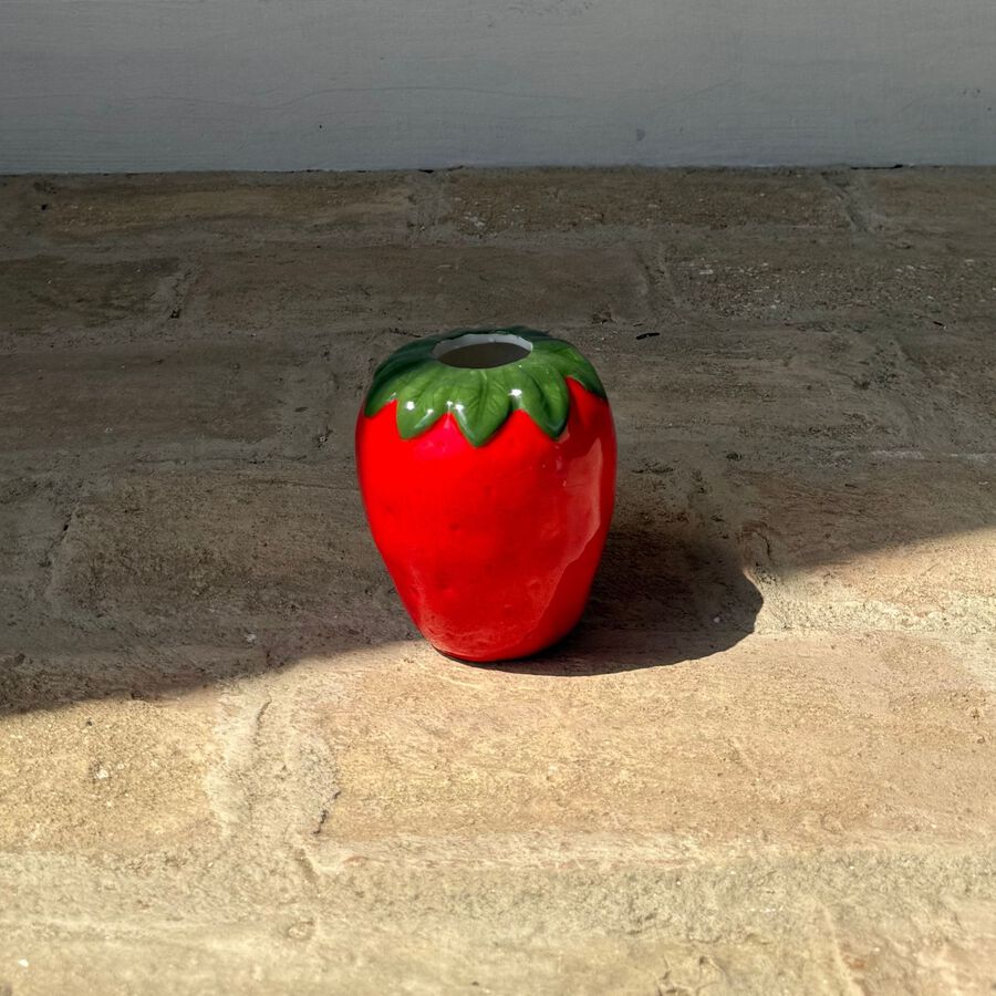 Jarrón de dolomita rojo Fresa Ø10x8cm