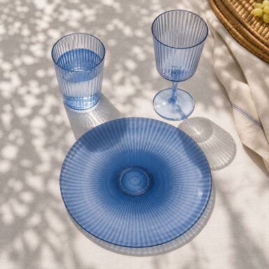 Plato de pl&aacute;stico azul Solara &Oslash;26cm