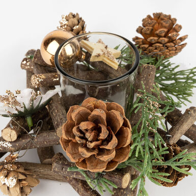 Portavelas piñas 18cm