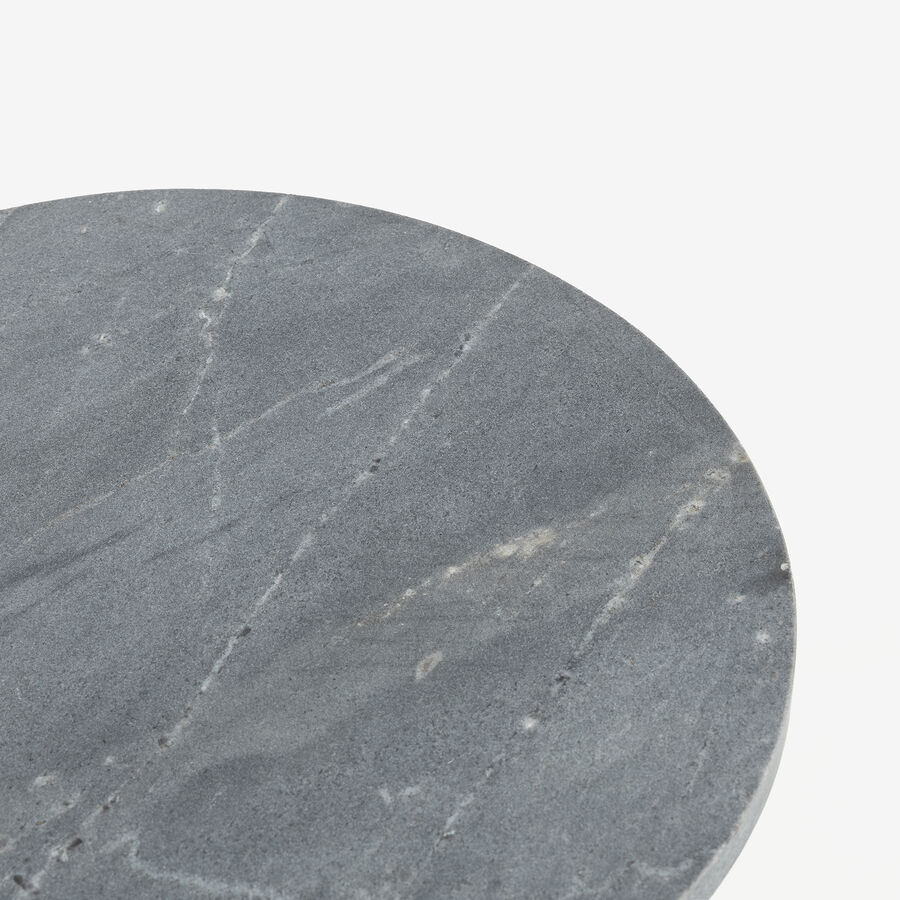 Mesa auxiliar de mármol gris Kern Ø35x61cm Clau&Chloe