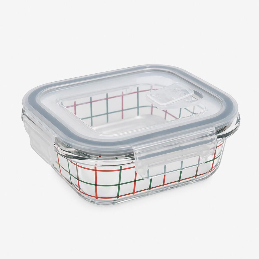 Recipiente herm&eacute;tico rectangular de vidrio Trama 63cl
