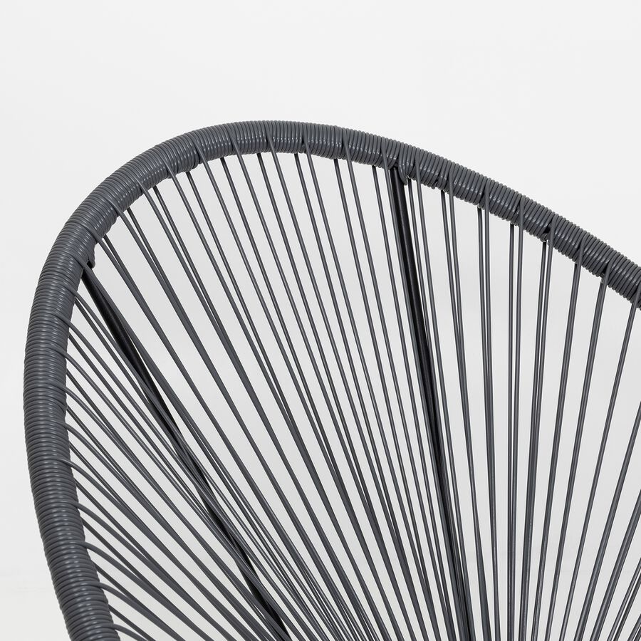 Silla de exterior gris de acero Acapulco 56x72x88cm