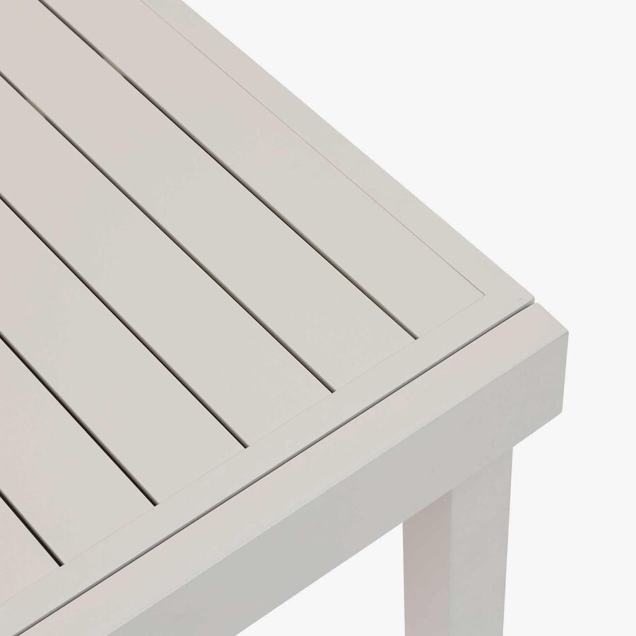 Mesa de comedor de jard&iacute;n extensible de aluminio crema Piazor 135x90x76cm