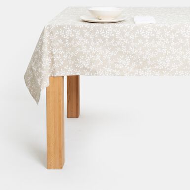 Mantel de algodón beige Jana 140x350cm