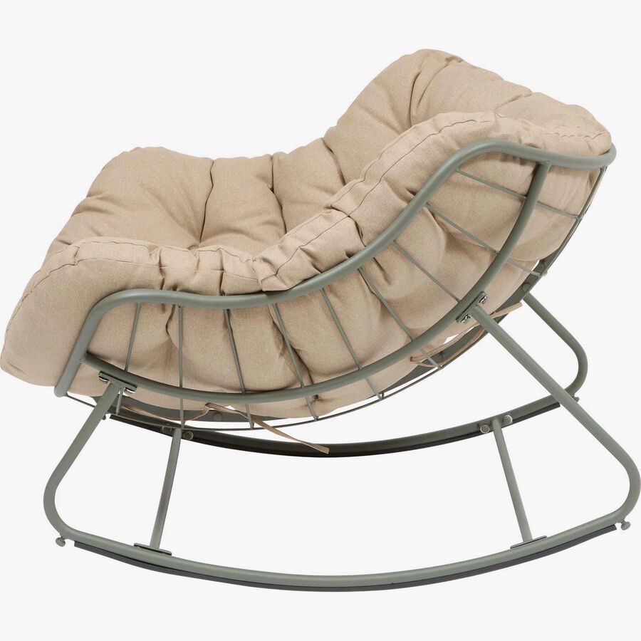 Mecedora de jard&iacute;n de acero verde Paolux 96x109x83cm