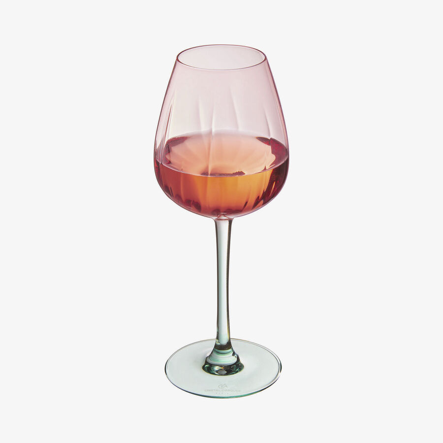 Copa rosa y verde de cristal Spiral 47cl