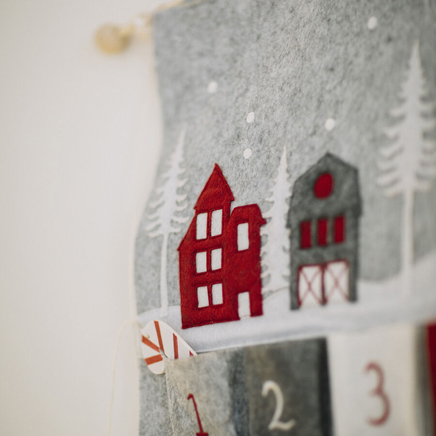 Calendario de adviento gris 80cm