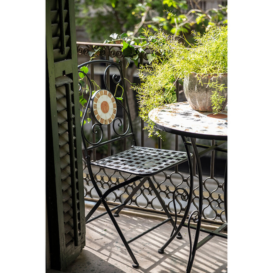 Silla de jard&iacute;n plegable mosaico Bistro 40x38x90cm