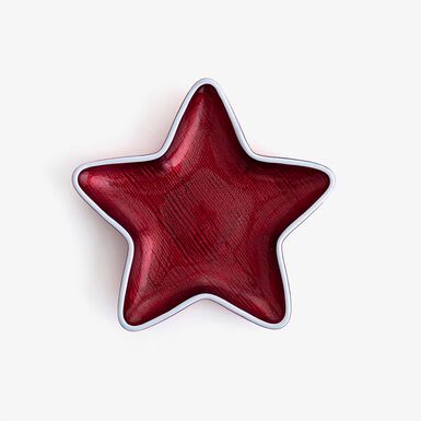 Plato navide&ntilde;o de estrella rojo de porcelana Together 15cm