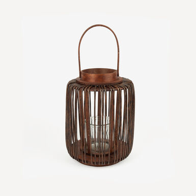 Farol de madera Bhima &Oslash;20x25cm