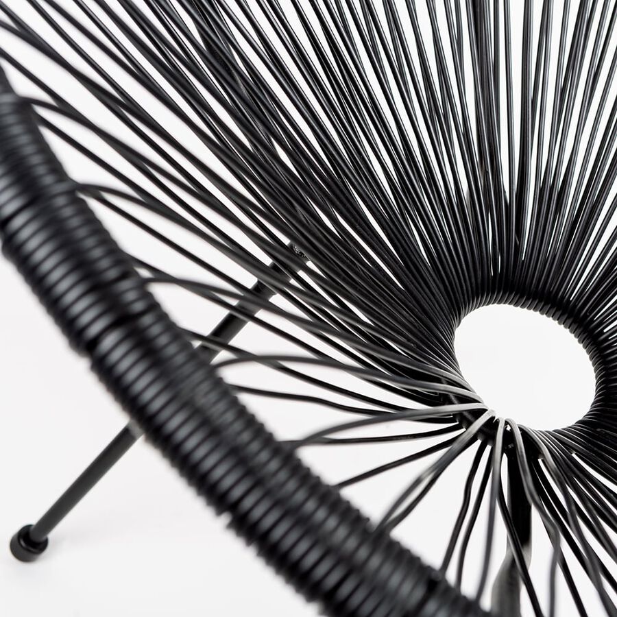 Silla de jard&iacute;n de metal negra Acapulco 50x71x94cm