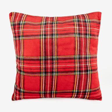 Funda de cojín de poliéster rojo Tartán 45x45cm