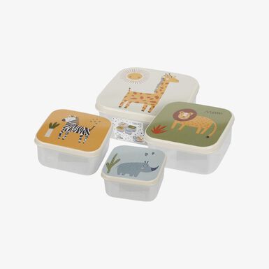 Set de 4 tápers de plástico infantiles Animales