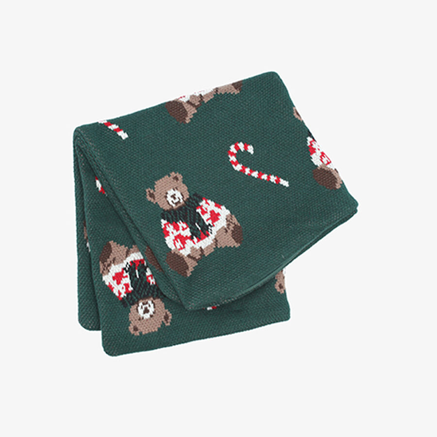 Funda de coj&iacute;n verde con ositos Teddy 45x45cm