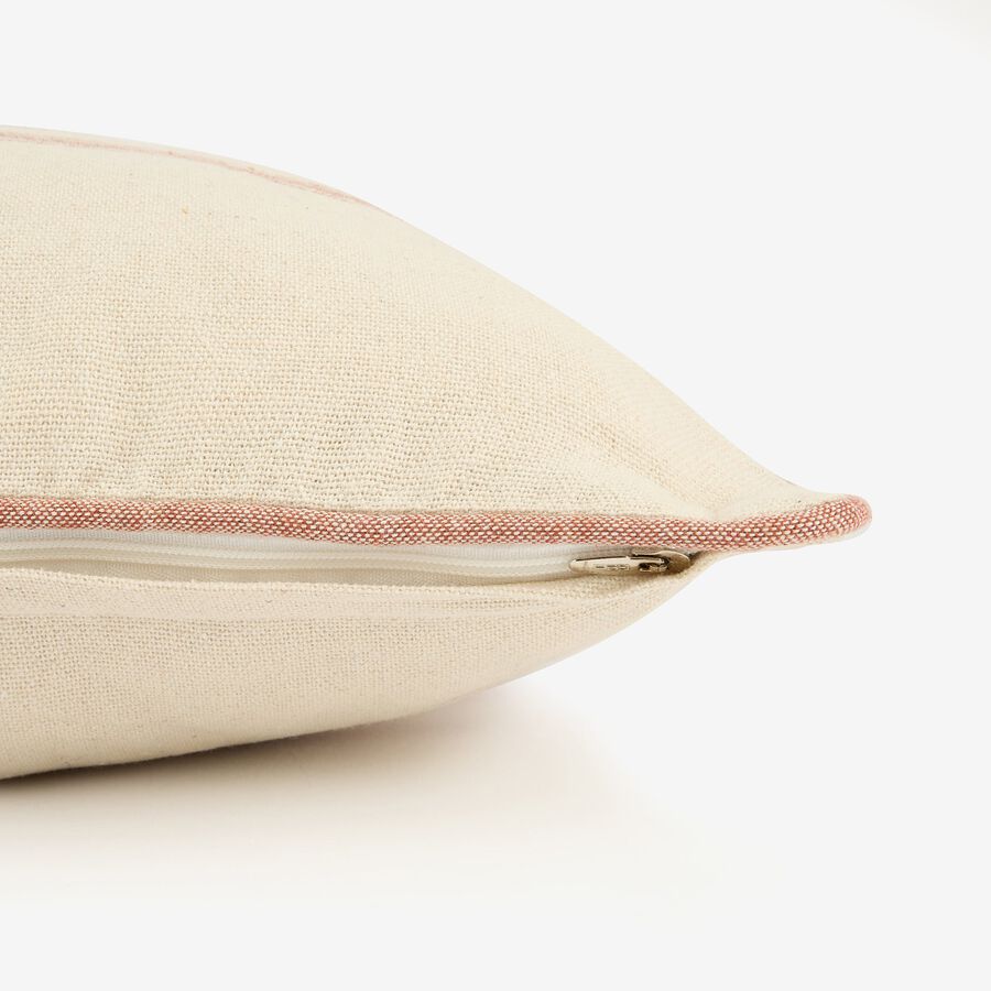 Funda de cojín beige con rayas teja Niza 60x60cm