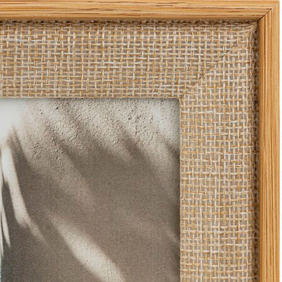 Marco de fotos de madera MDF con tela beige Elit 13x18cm