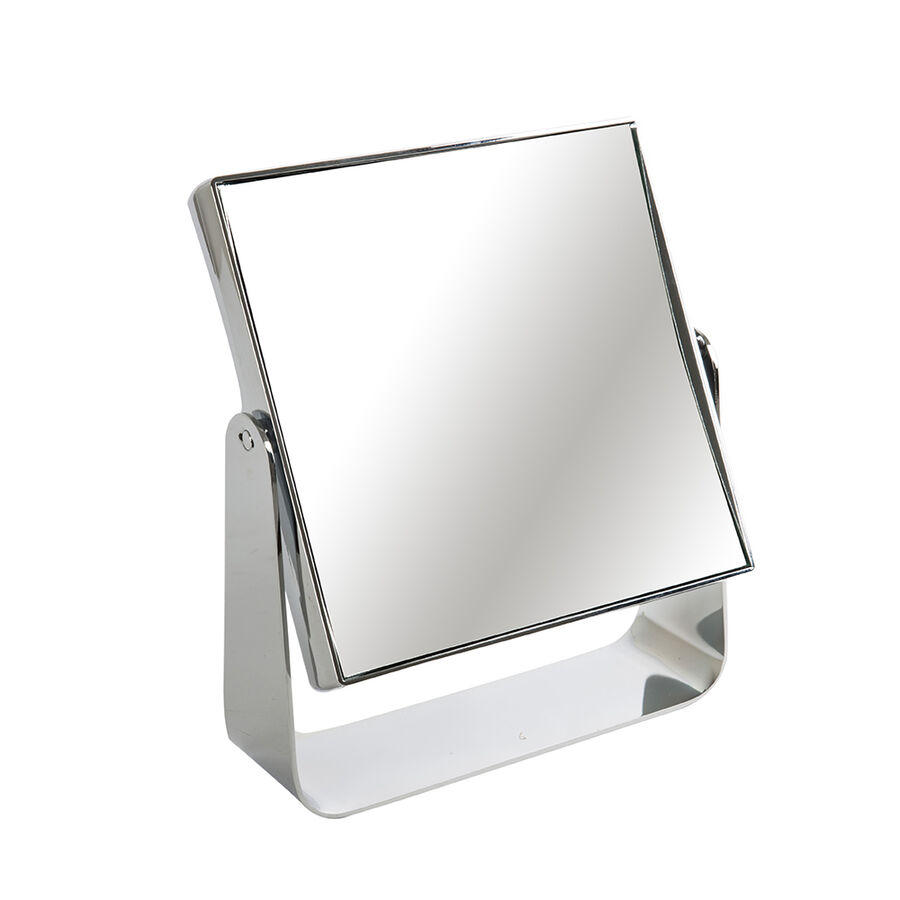 Espejo de ba&ntilde;o de 5 aumentos cromado de 15x15cm