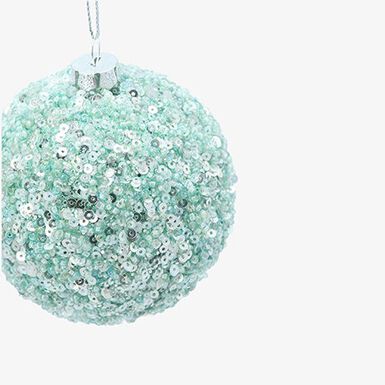 Bola de Navidad de lentejuelas azul 8cm