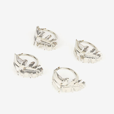 Set de 4 servilleteros de metal plateados