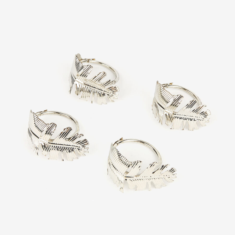 Set de 4 servilleteros de metal plateados