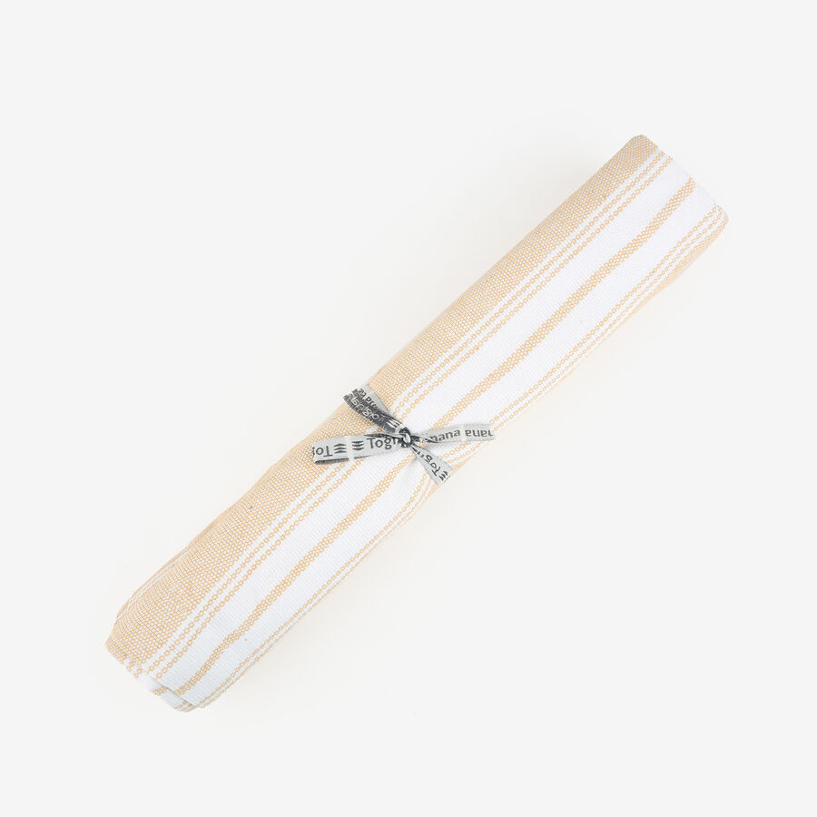Camino de mesa de algod&oacute;n beige Be&ntilde;at 40x140cm