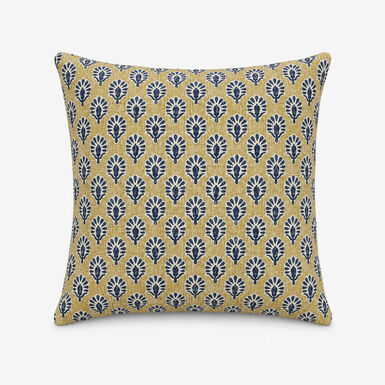 Funda de coj&iacute;n reversible amarilla de algod&oacute;n y poli&eacute;ster Sira 45x45cm