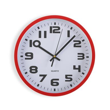 Reloj cocina pl&aacute;stico rojo &Oslash;25