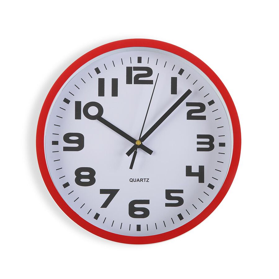Reloj cocina pl&aacute;stico rojo &Oslash;25