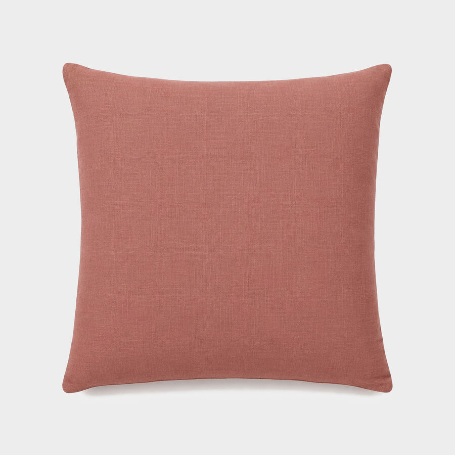 Funda de coj&iacute;n roja de poli&eacute;ster y lino Bruma 45x45cm