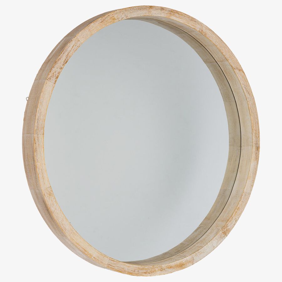 Espejo de pared redondo de madera natural Olav &Oslash;52cm