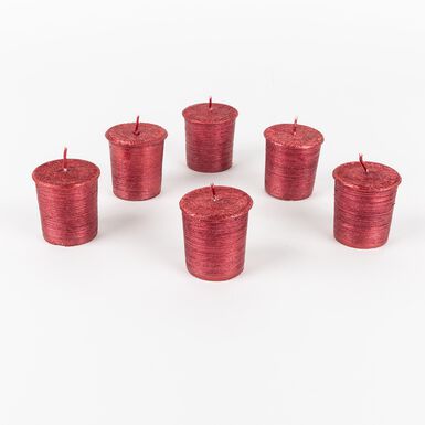 Set de 6 velas Votive rojas Ø5x4cm