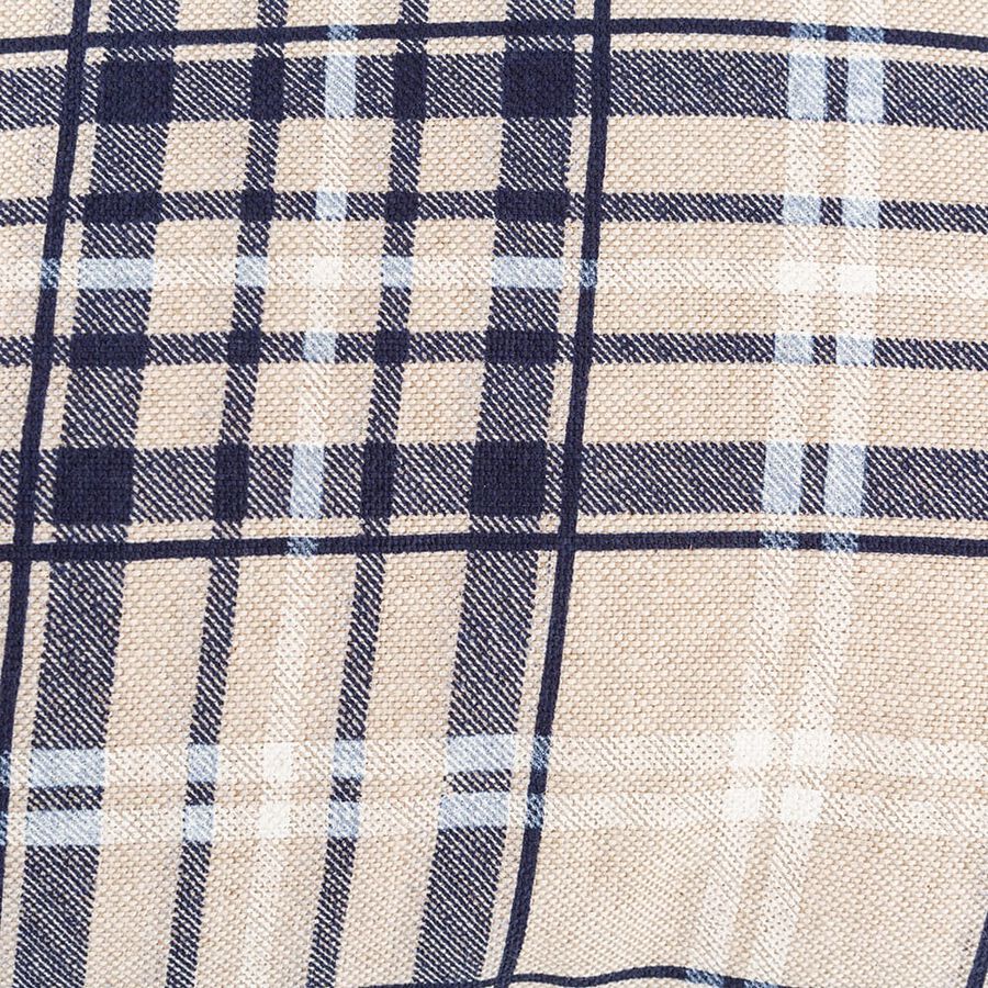 Funda de cojín de cuadros azul Uxue 45x45cm