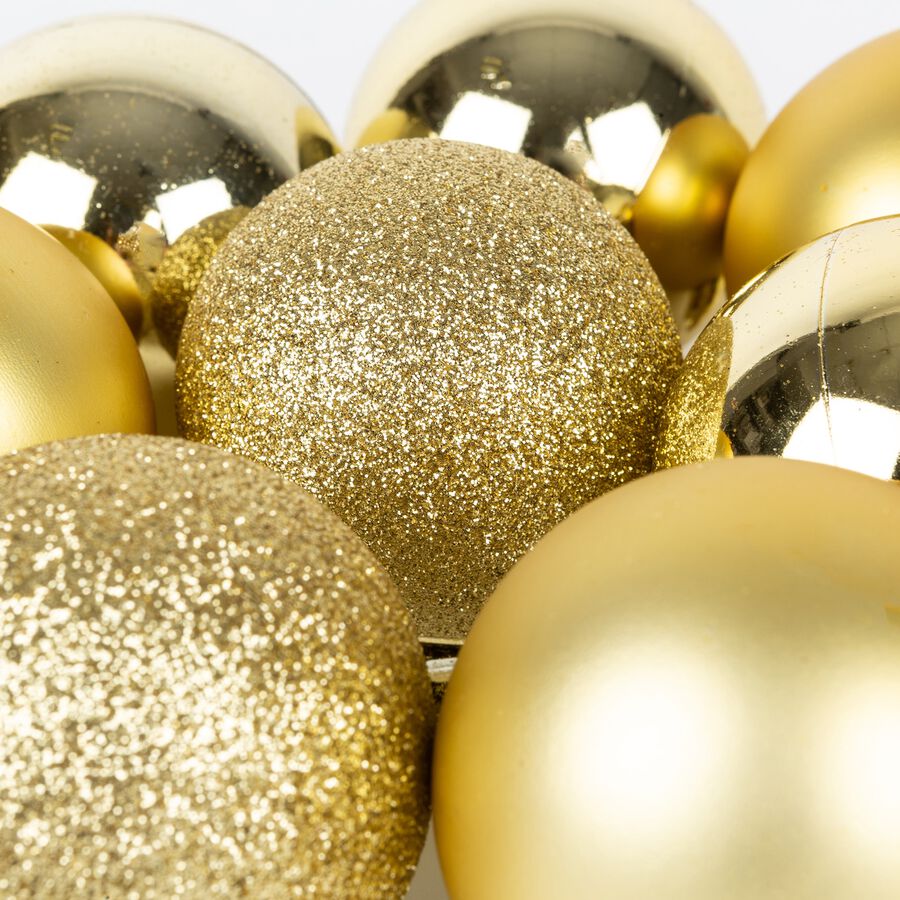 Set de 9 bolas doradas 6cm en varios modelos