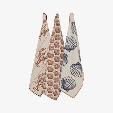 Set de 3 pa&ntilde;os de cocina de algod&oacute;n mostaza 45x70cm